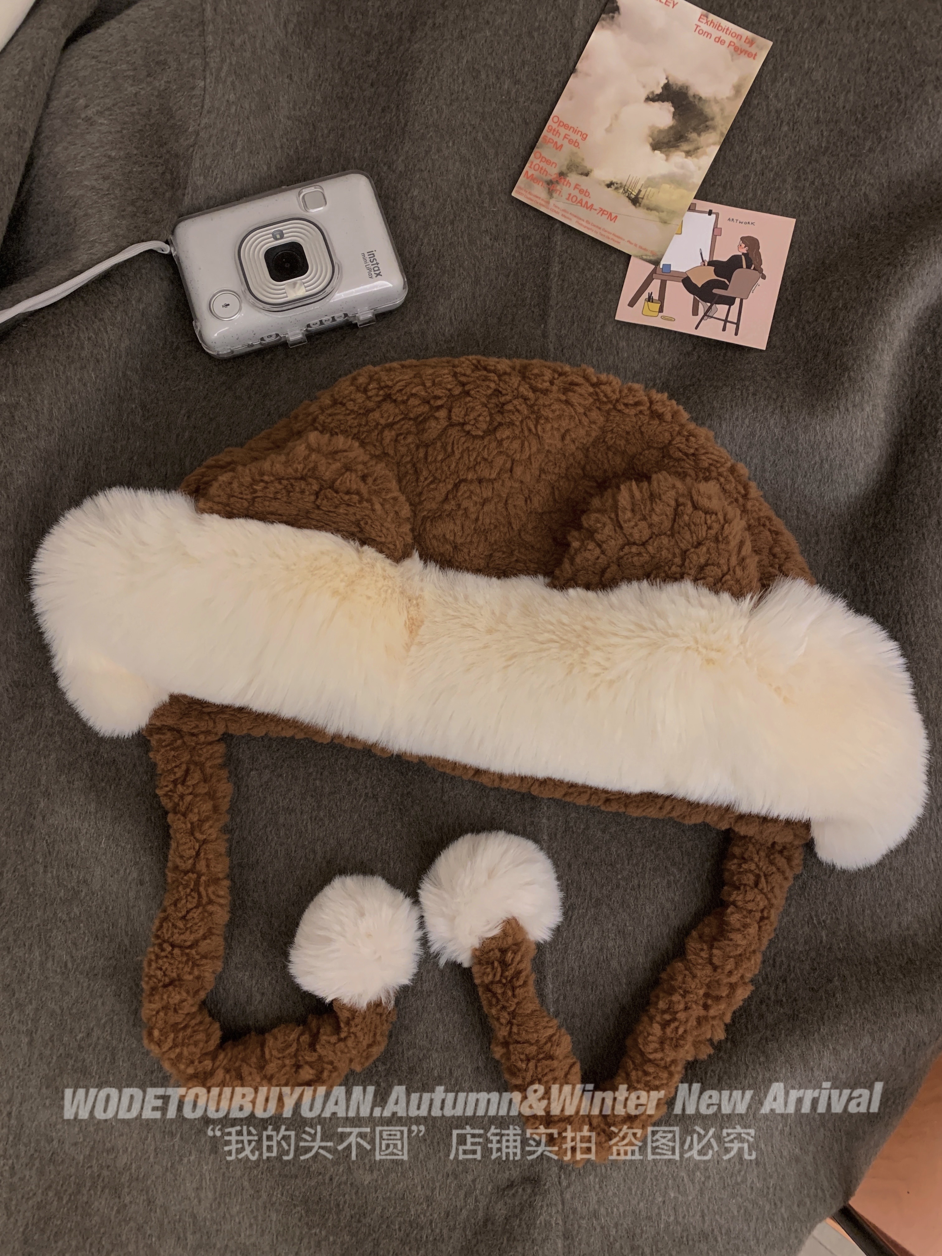 Plush Bear Ear Fisherman Hat for Women - Thickened Winter Lei Feng Style with Warm Ear Protection