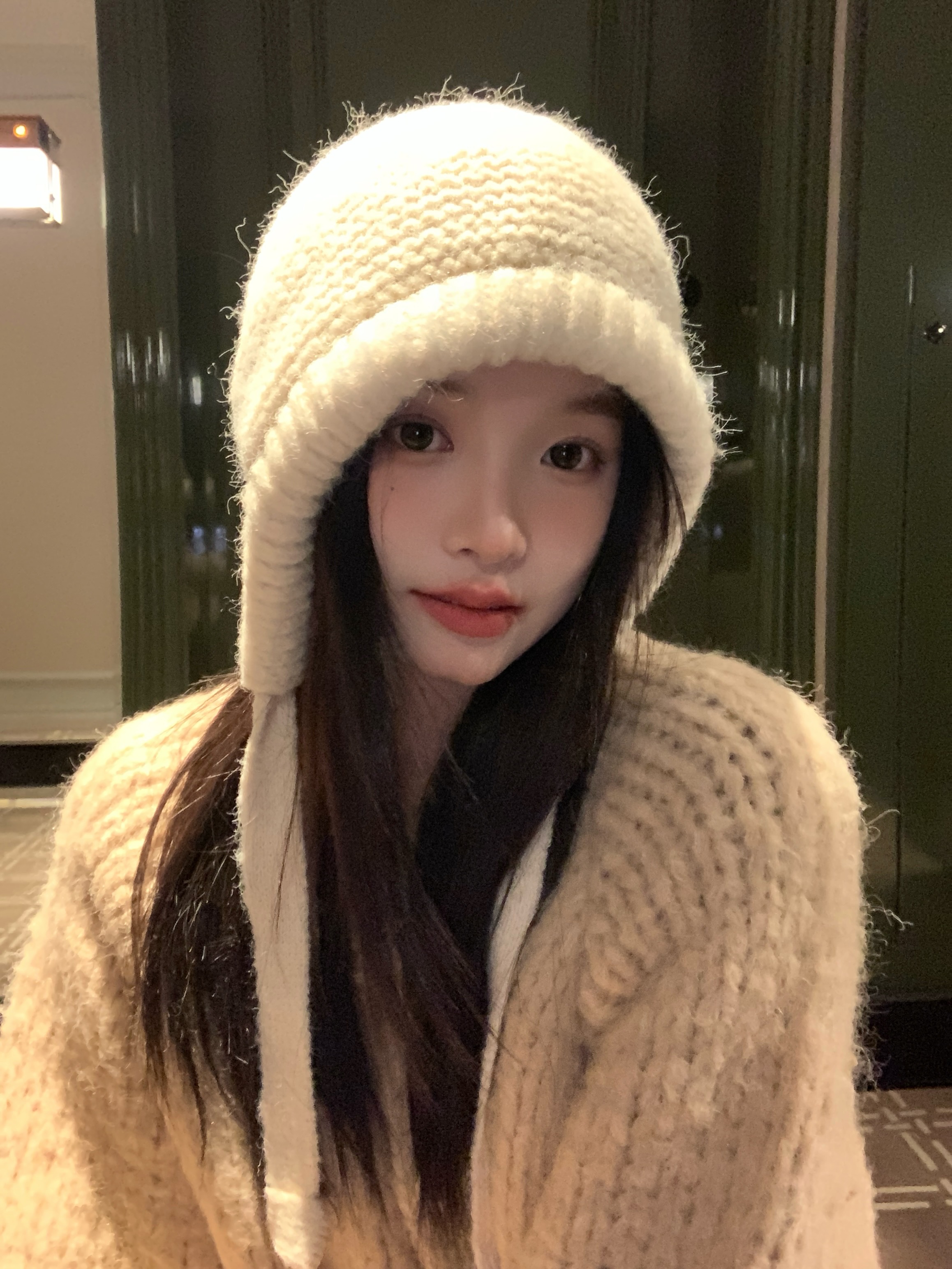 Plush Lei Feng Balaclava Hat for Women - Warm Autumn Winter Ear Protection Beanie, Cozy Headwear for Cold Weather