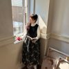 Princess of Light Velvet Patchwork Retro Vest Dress - Elegant Chinese Style Dress for Y2K and Vintage Fashion Lovers