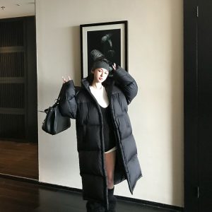 Puff Pastry Hooded Down Jacket for Women, Thickened Long/Short Style, 90% White Duck Down, Winter Fashion Essential