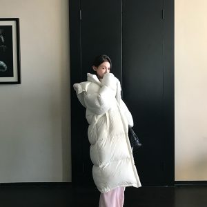Puff Pastry Hooded Down Jacket for Women, Thickened Long/Short Style, 90% White Duck Down, Winter Fashion Essential