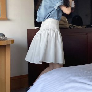 Puffy Princess Dress with High-Waisted Flared Skirt – Lively Korean Style for a Charming 90s Look