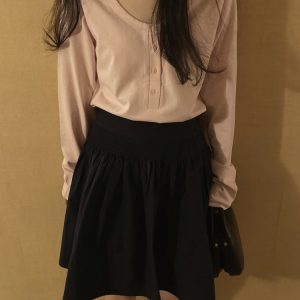 Puffy Princess Dress with High-Waisted Flared Skirt – Lively Korean Style for a Charming 90s Look