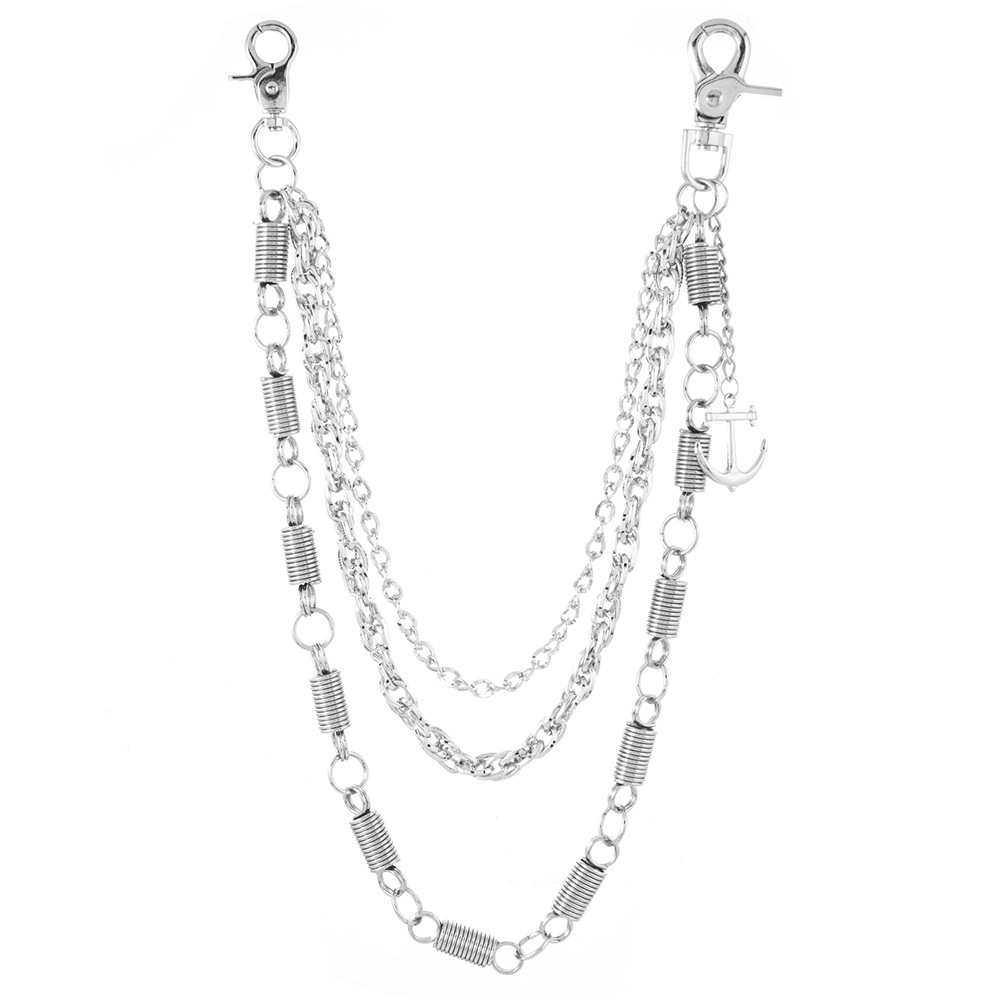 Punk Hip-Hop Chain Waist Chain for Jeans - Metal Personality Accessory, Edgy Style for Streetwear and Festival Looks