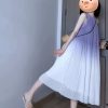 Purple Gradient Halter Neck Sleeveless Long Dress for Women - Summer Off-Shoulder Beach Vacation Style, Ideal for Y2K and Boho Looks
