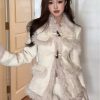 Quilted Long Sleeve Cotton Coat and Pants Set for Women - High-End Autumn Winter Outfit with Soft Fabric and Elegant Design