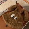 Quirky Long-Eared Dog Plush Hat for Women - Cute Warm Bucket Hat for Autumn and Winter, Perfect Fisherman Style Accessory