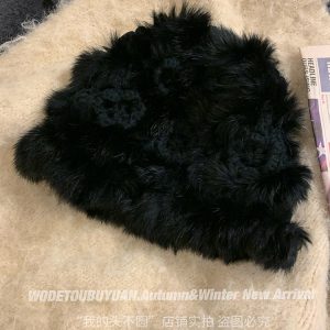 Rabbit Fur Fisherman Hat for Women - Thick Knit Winter Hat 2024, Warm and Stylish for Autumn, Flattering Face Shape