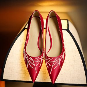 Red High Heels for Bride - Stunning Chinese Style Xiuhe Wedding Shoes, Comfortable Two-in-One Design, High-End Feel