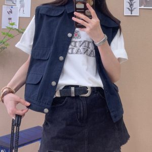 Retro 3D Pocket Work Vest for Women - BF Style Loose Casual Short Jacket Top - Trendy Y2K Fashion Outerwear