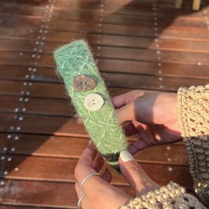Retro Autumn Fruit Party Woolen Hairband Accessory - High-End Button Headband for Unique Style