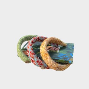 Retro Autumn Fruit Party Woolen Hairband Accessory - High-End Button Headband for Unique Style