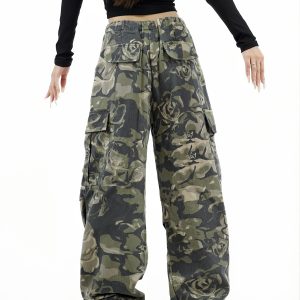 Retro Big Pocket Drawstring Cargo Pants for Men and Women - Loose Straight Wide-Leg Casual Trousers, Y2K Style