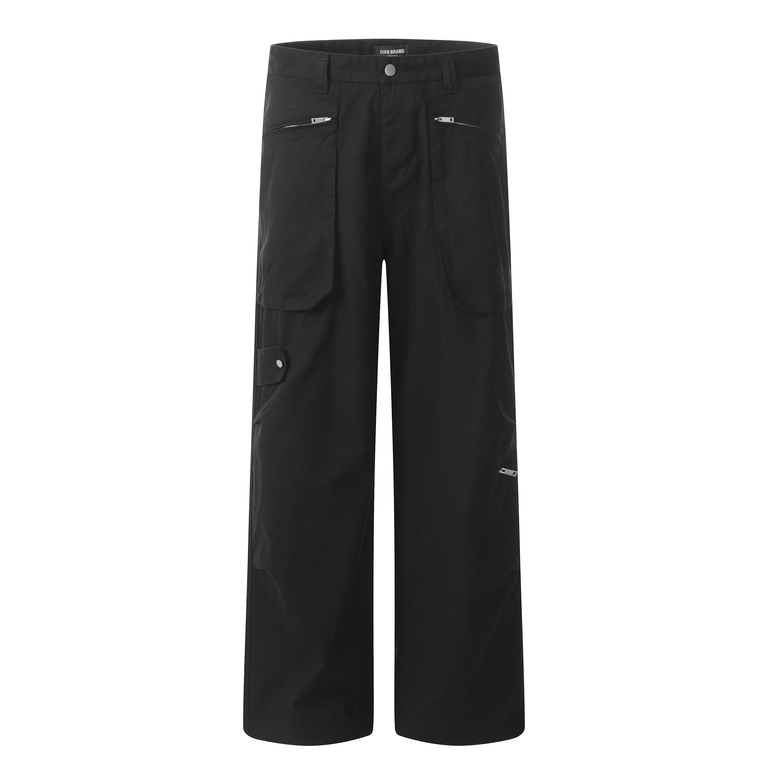 Retro Big Pocket Zipper Wide-Leg Work Pants for Men and Women - Casual Versatile Draped Long Trousers, Y2K Style