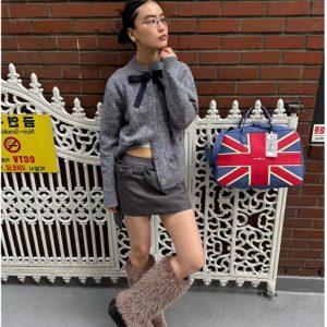 Retro Bow Tie Knitted Cardigan - Slim Fit Sweater for Women, Trendy Vintage Style, Chic Fashionable Knitwear