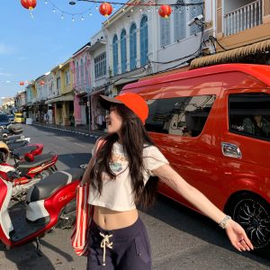 Retro Car Cute Short Tee - Super Soft Slightly Sheer Snowflake Cotton, Versatile and Comfortable for Y2K and 90s Fashion Lovers