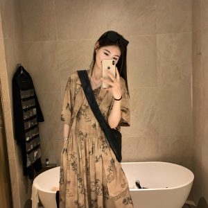 Retro Chinese Style Shirt and Vest Dress Set - Uma Inspired Outfit with Vintage Flair, Perfect for 90s and Y2K Fashion Lovers