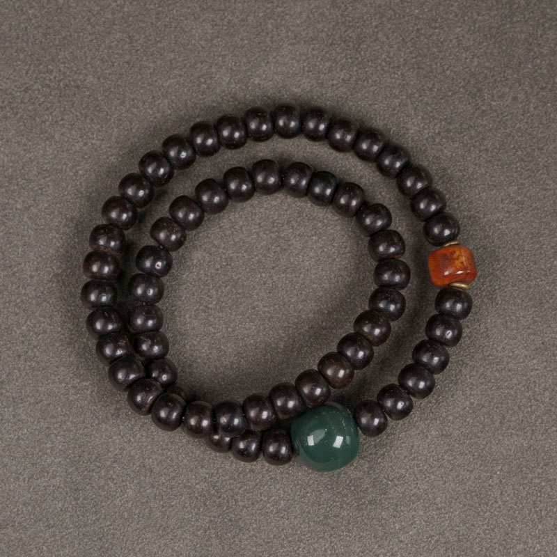 Retro Coconut Bead Bracelet for Women and Men, Versatile Double-Circle Design, Trendy Hand Accessory, Vintage-Inspired Wristband