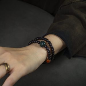 Retro Coconut Bead Bracelet for Women and Men, Versatile Double-Circle Design, Trendy Hand Accessory, Vintage-Inspired Wristband