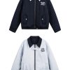 Retro College Striped Reversible Cotton Jacket - Loose Warm Short Coat in American Style for 90s Vintage Fashion