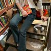 Retro Dark Bamboo Stripe Pattern Slimming Pants - Essential Y2K Style for Hiding Imperfections and Effortless Chic Looks