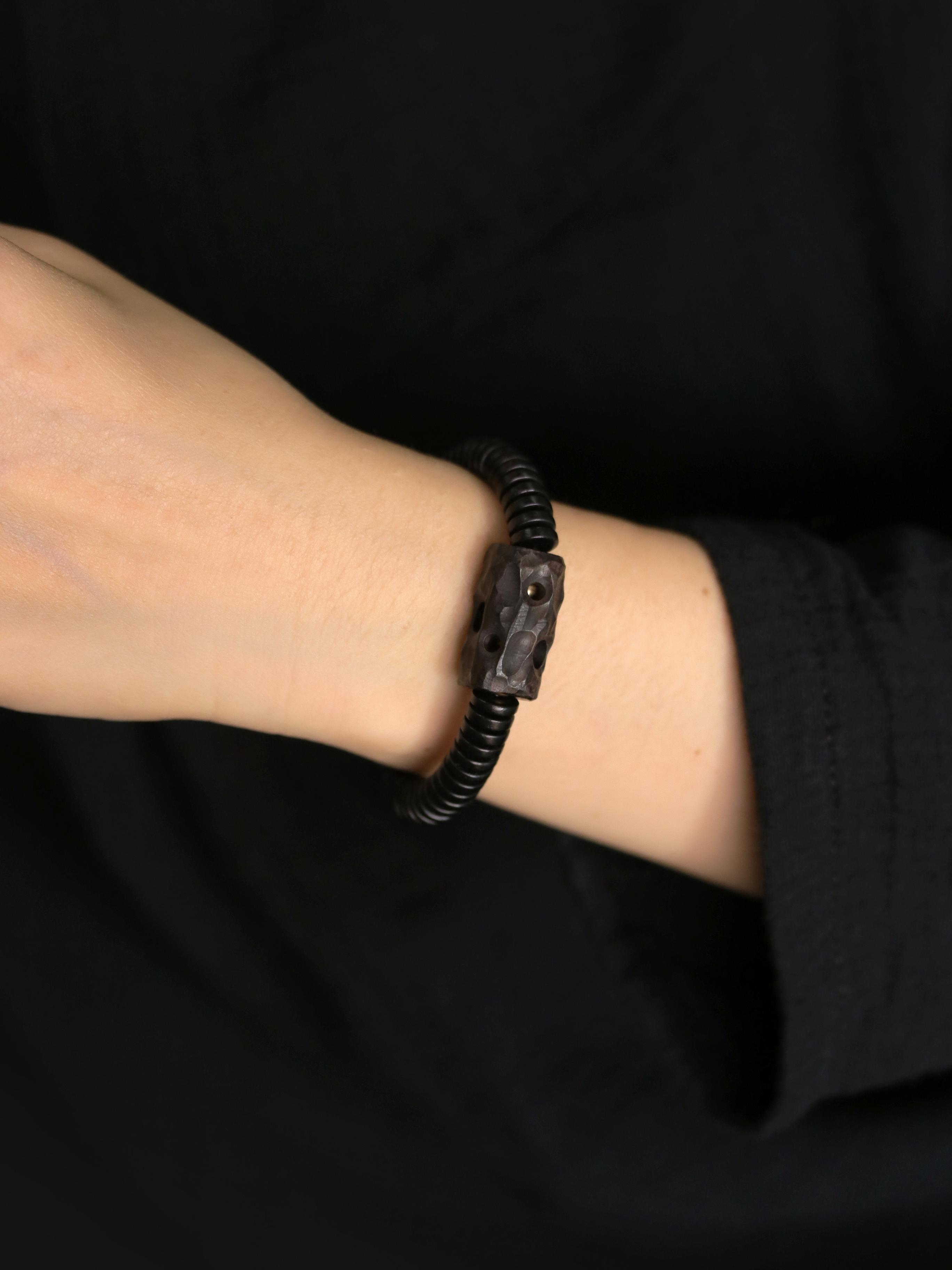 Retro Ebony Wood Bead Circle Bracelet - Stylish Unisex Accessory, Versatile Trendy Jewelry for Men and Women
