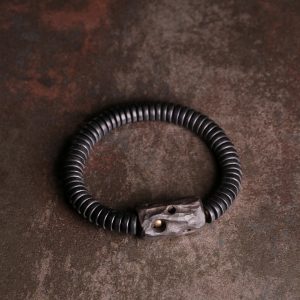 Retro Ebony Wood Bead Circle Bracelet - Stylish Unisex Accessory, Versatile Trendy Jewelry for Men and Women