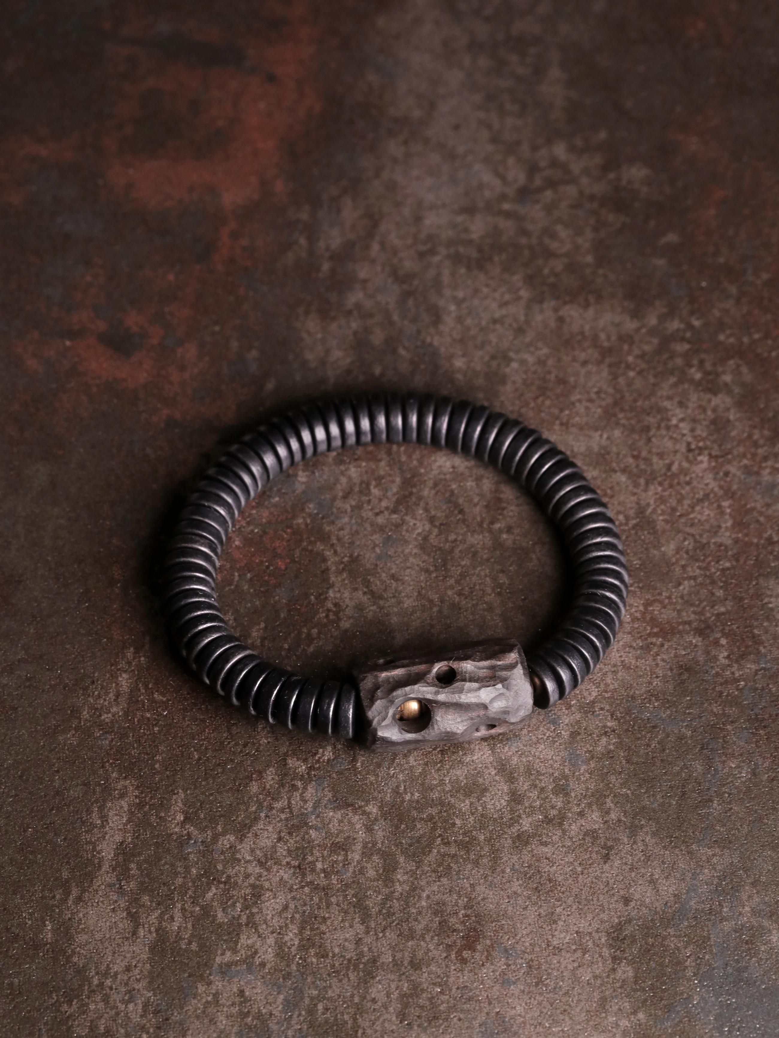 Retro Ebony Wood Bead Circle Bracelet - Stylish Unisex Accessory, Versatile Trendy Jewelry for Men and Women