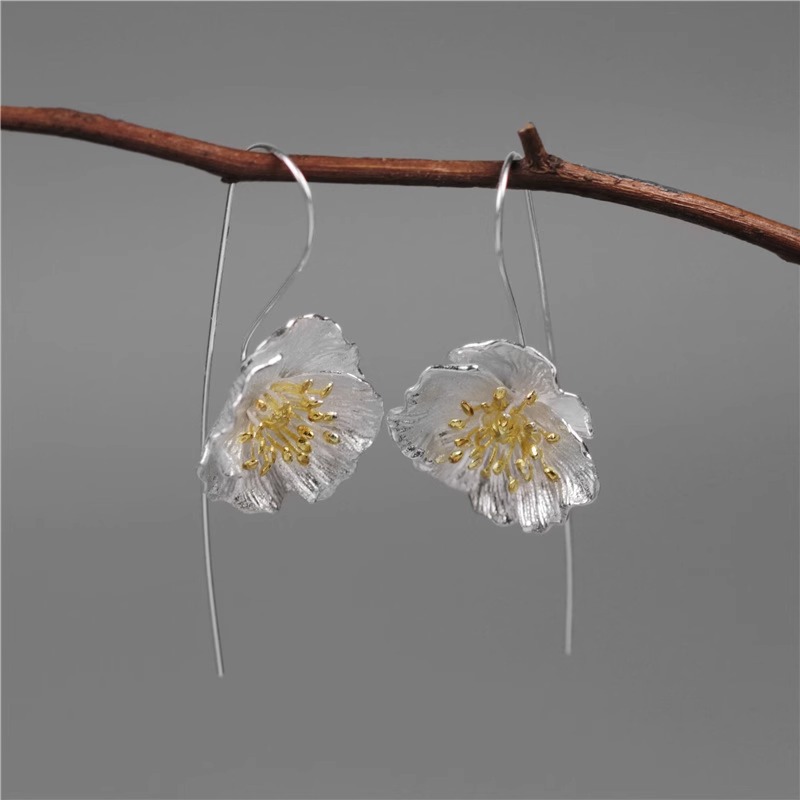Retro Floral Earrings for Women - Artistic 2025 Design with High-End Light Luxury Appeal