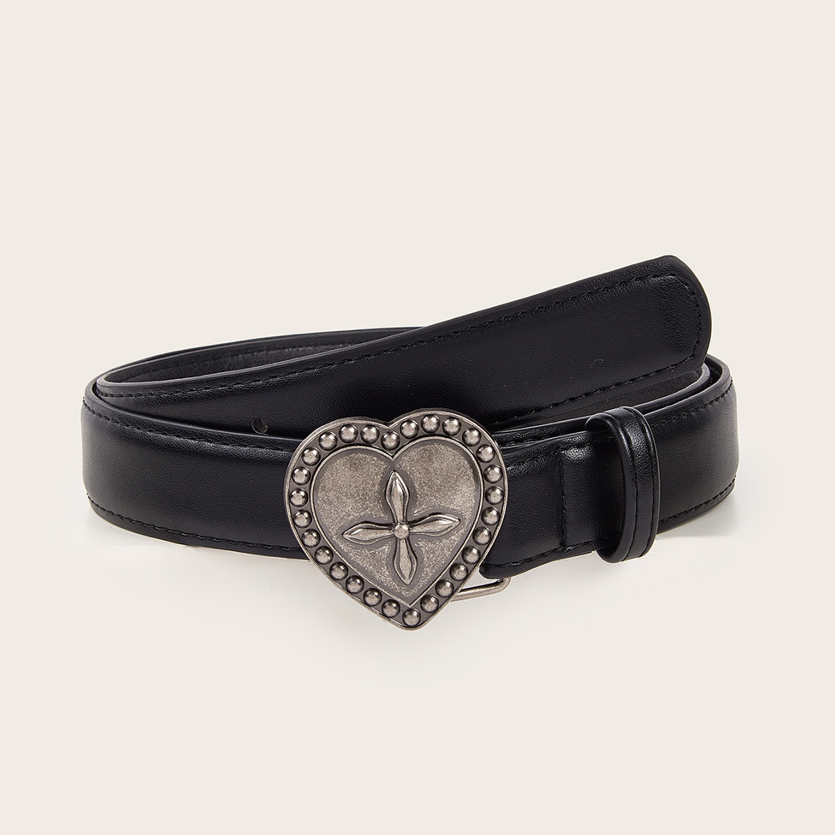Retro Heart Button Waist Belt for Women - Versatile Decorative Jeans Belt, Simple Style for 90s and Y2K Fashion