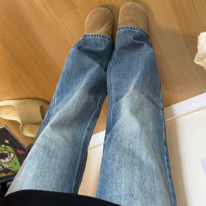 Retro Loose-Fit Flared Jeans for Women - Summer Low-Waist Wide-Leg Bell-Bottom Pants in 90s Style