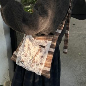 Retro Patchwork Single-Shoulder Tote Bag - Large Capacity Niche Commuter Crossbody Bag for 90s Y2K Fashion Lovers