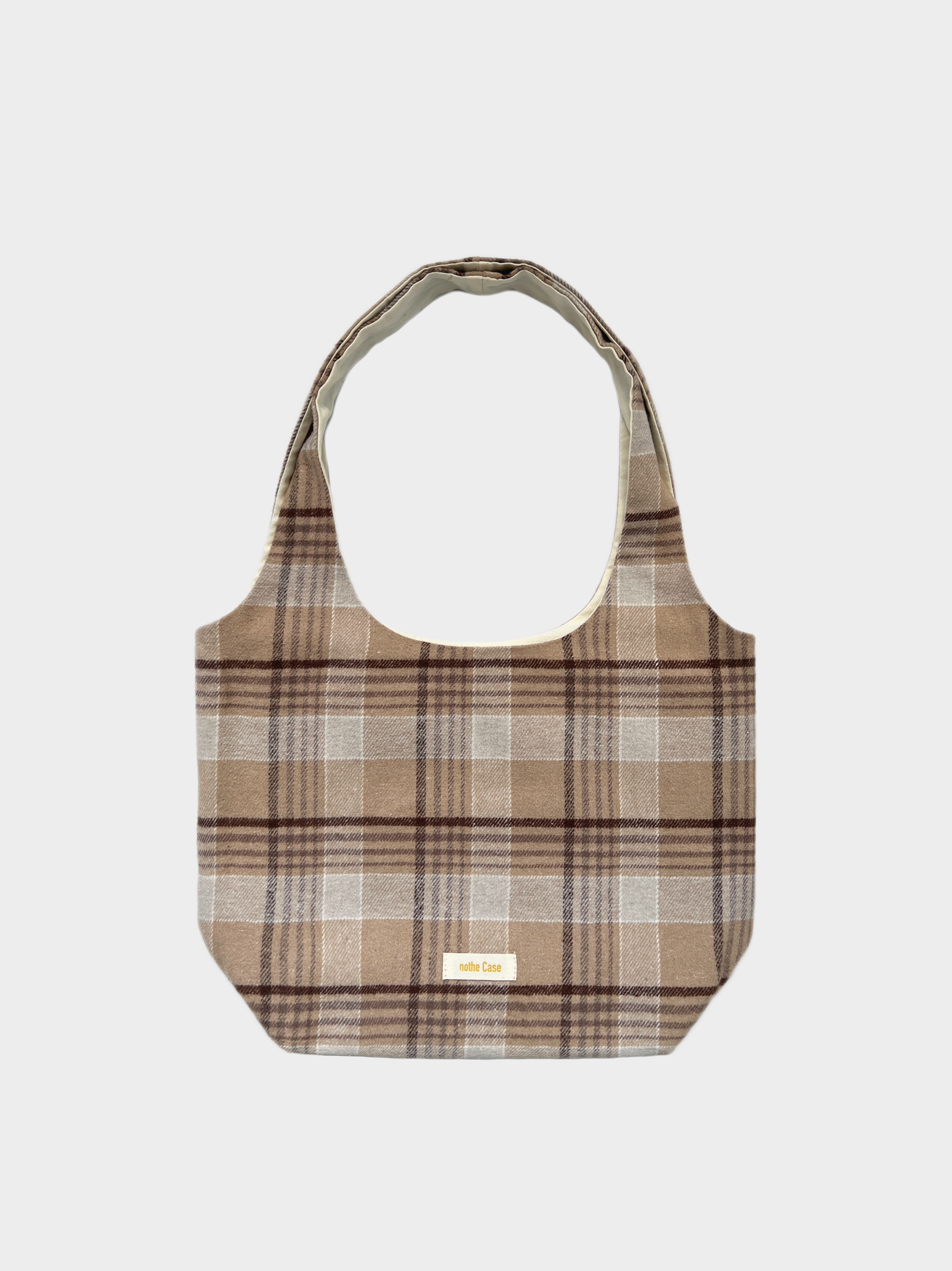 Retro Plaid Women's Handheld Shoulder Bag - Versatile Textured Cloth Tote for Coffee and Tea Lovers