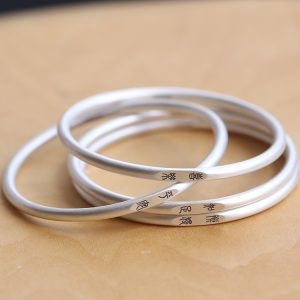 Retro Pure Silver 999 Bracelet for Couples - High-End Joyful Solitude Jewelry Gift