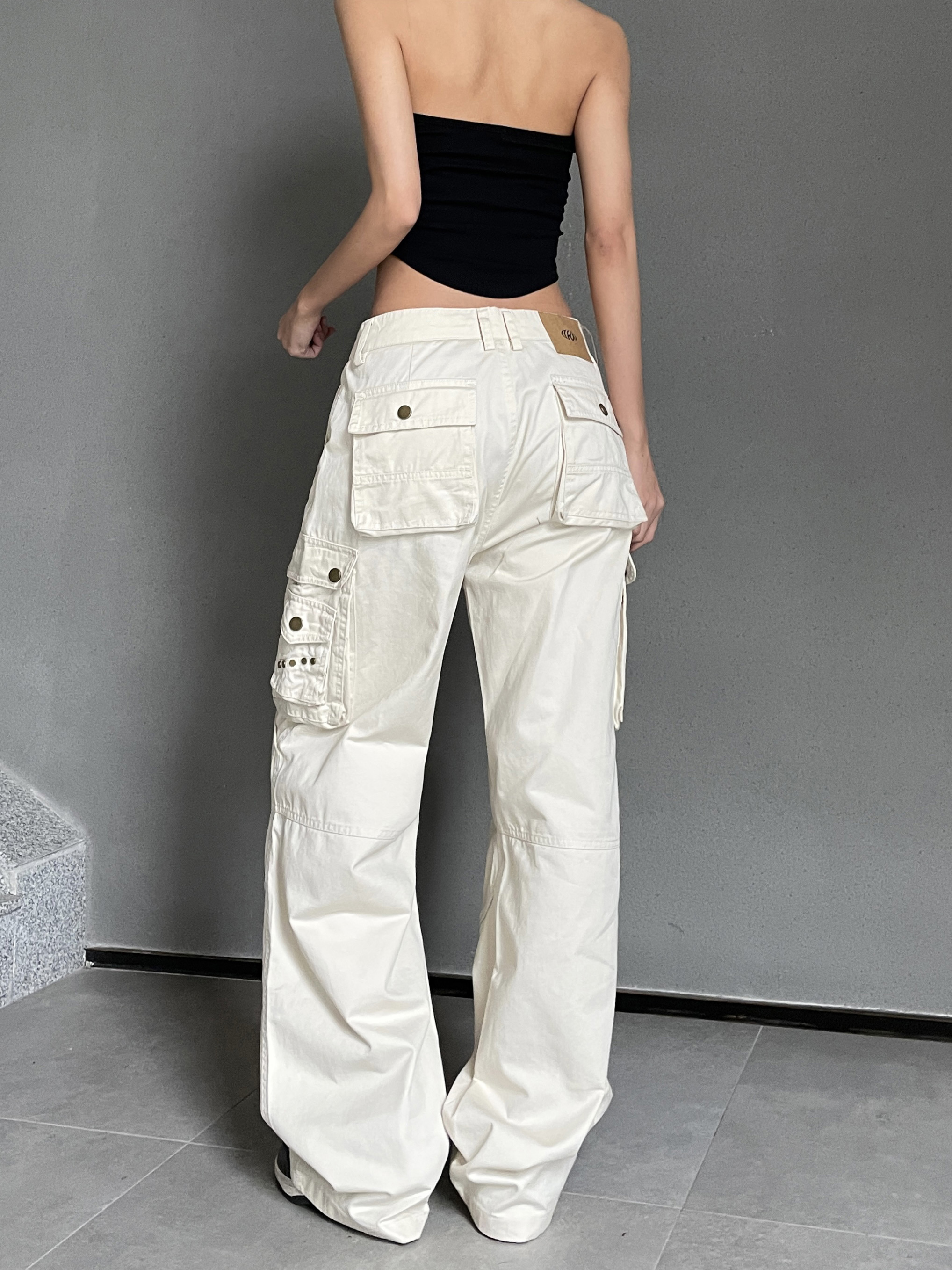 Retro Spicy Girl Loose Wide-Leg Cargo Pants - American Street Style, Heatstroke Vibe, Ground-Dragging Fashion Statement