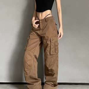 Retro Spicy Girl Loose Wide-Leg Cargo Pants - American Street Style, Heatstroke Vibe, Ground-Dragging Fashion Statement