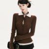 Retro Spliced Two-Piece Slim Fit Knitted Top - High Intelligence Spicy Sister Design, Trendy Korean Style Inner Shirt