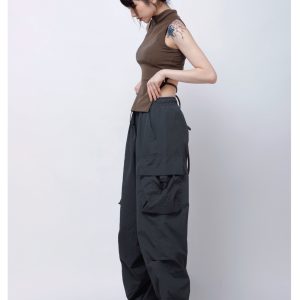 Retro Street Style Cargo Pants for Women - Summer Loose Hip-Hop Casual Straight Leg Trousers