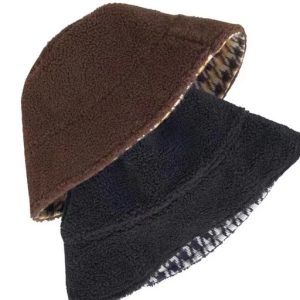 Reversible Milk White Checkered Fisherman's Bucket Hat - Korean Style Winter Fashion Accessory for Star Gazing