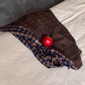 Reversible Plaid Patchwork Woolen Half Skirt in Retro Autumn Winter Style