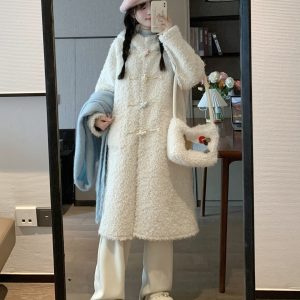 Reversible Thick Woolen Coat for Women - Retro Autumn Winter Style, Cozy & Warm Fashion Outerwear