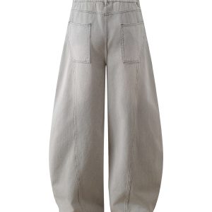Ripped Wide-Leg Curved Knife Jeans - American Banana Style Machete Pants for a Trendy Y2K Look
