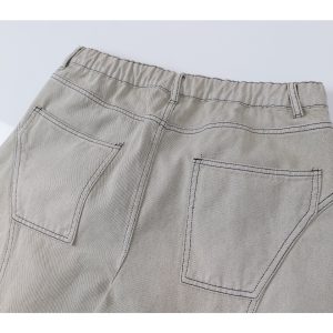 Ripped Wide-Leg Curved Knife Jeans - American Banana Style Machete Pants for a Trendy Y2K Look