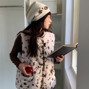 Rolled-Edge Merino Wool Pile Hat - Cute Ear-Protecting Knitted Hat for Cozy Style - Perfect for 90s and Y2K Fashion