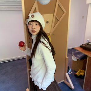 Rolled-Edge Merino Wool Pile Hat - Cute Ear-Protecting Knitted Hat for Cozy Style - Perfect for 90s and Y2K Fashion