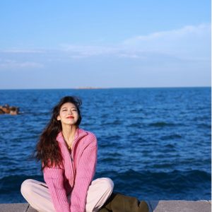 Rose Red Knitted Cardigan Sweater Coat - Autumn Winter Lazy Style Outerwear 2025, Trendy Y2K Fashion