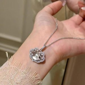 S925 Pure Silver Jade Gourd Cloud Lock Necklace for Women - Light Luxury Niche Jewelry, Elegant Fashion Accessory