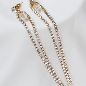 S925 Silver Needle Gemstone Tassel Drop Earrings for Women - Long Light Luxury Design to Enhance Facial Contours