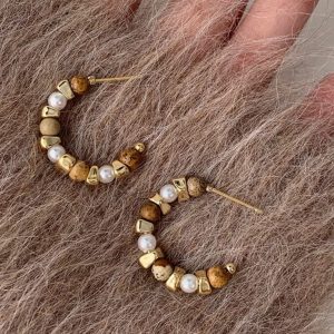 S925 Silver Needle Natural Stone Pearl Earrings - Trendy Melard Style Ear Accessories for Unique Fashion Statement