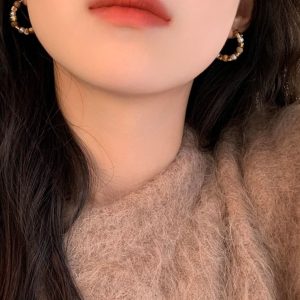S925 Silver Needle Natural Stone Pearl Earrings - Trendy Melard Style Ear Accessories for Unique Fashion Statement